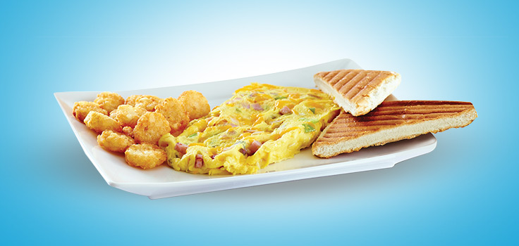 Omelette Jamón, Queso y Vegetales
